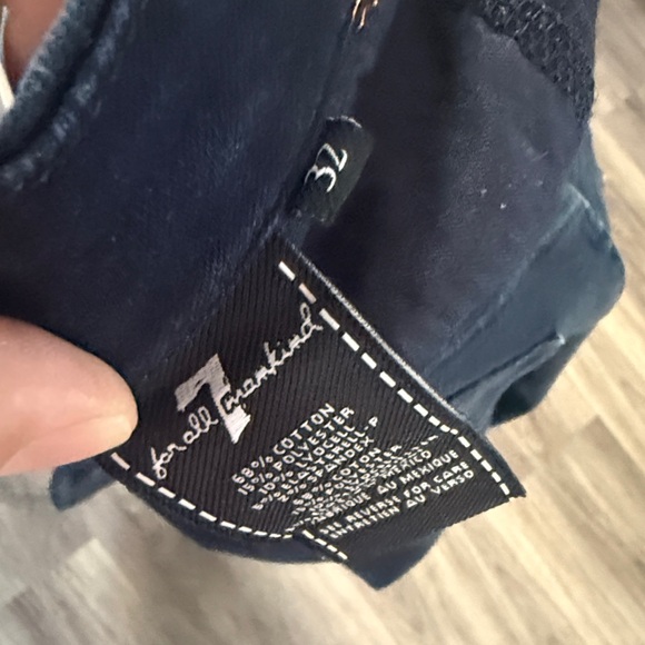 7 For All Mankind Dark Blue Jeans Kinmie Straight Leg Denim Size 32 Mid rise - Picture 6 of 7